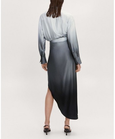 Women's Satin Shirt Dress Gray $79.20 Dresses