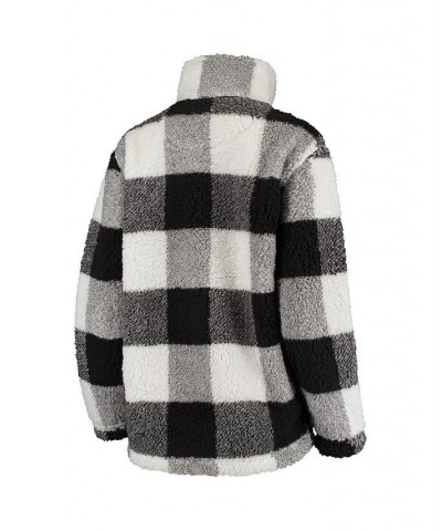 Women's Black White Pittsburgh Penguins Plaid Sherpa Quarter-Zip Jacket Black, White $53.90 Jackets