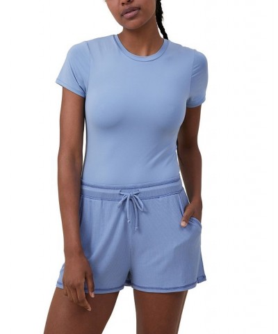 Women's Sleep Recovery Relaxed Shorts Blue $20.25 Sleepwear