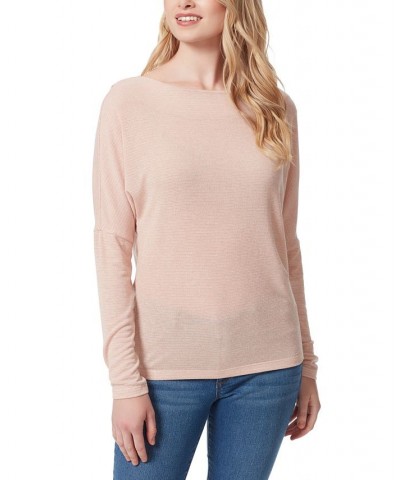 Women's Giana Long-Sleeve Boatneck Top Pink $26.85 Tops