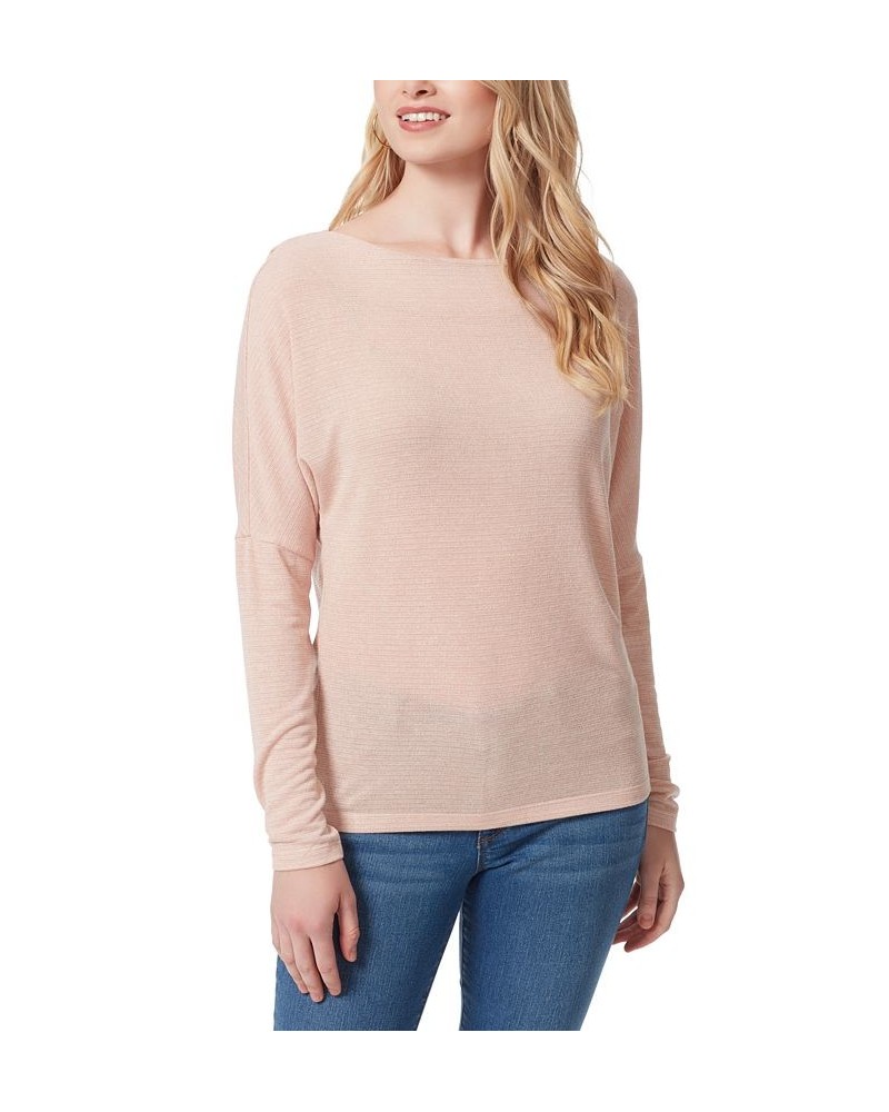 Women's Giana Long-Sleeve Boatneck Top Pink $26.85 Tops