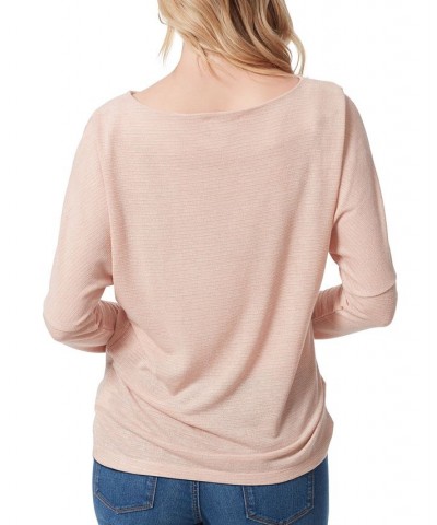 Women's Giana Long-Sleeve Boatneck Top Pink $26.85 Tops