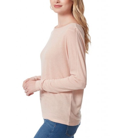 Women's Giana Long-Sleeve Boatneck Top Pink $26.85 Tops