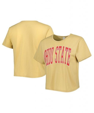 Women's Yellow Ohio State Buckeyes Core Fashion Cropped T-shirt Yellow $22.39 Tops