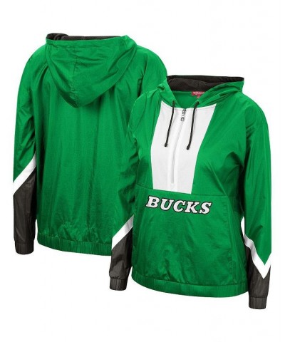 Women's Green Milwaukee Bucks Half-Zip Windbreaker 2.0 Hoodie Green $52.80 Jackets