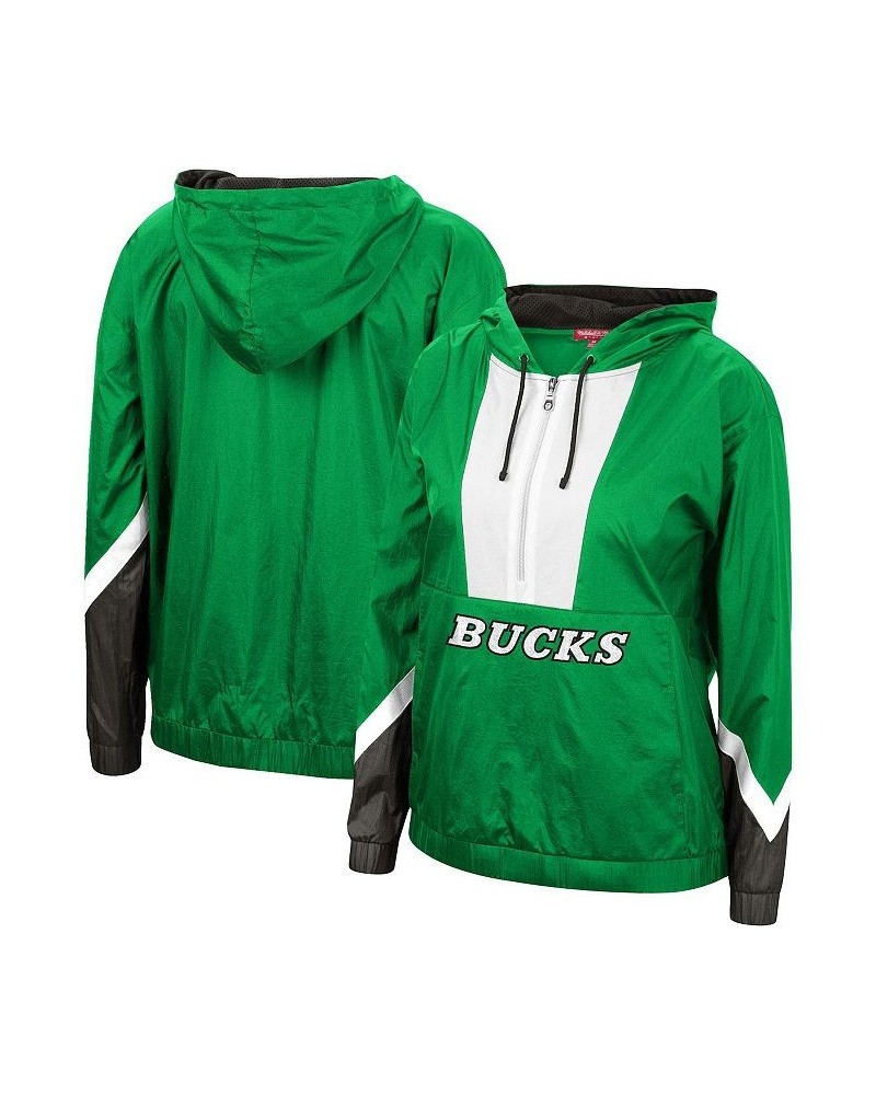 Women's Green Milwaukee Bucks Half-Zip Windbreaker 2.0 Hoodie Green $52.80 Jackets