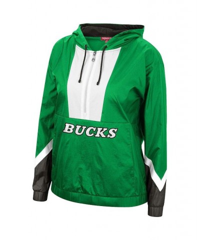 Women's Green Milwaukee Bucks Half-Zip Windbreaker 2.0 Hoodie Green $52.80 Jackets