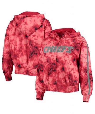 Women's Red Kansas City Chiefs Galaxy Full-Zip Windbreaker Hoodie Jacket Red $45.90 Jackets