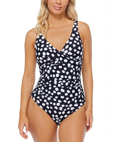 Women's Monterey Printed Convertible One-Piece Swimsuit Black/White $32.00 Swimsuits