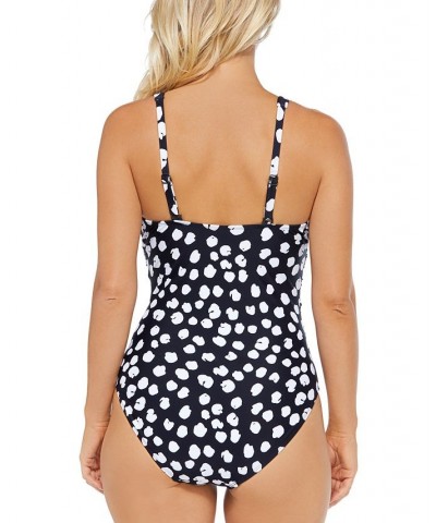 Women's Monterey Printed Convertible One-Piece Swimsuit Black/White $32.00 Swimsuits