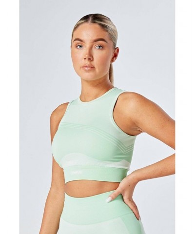 Recycled Colour Block Racer Top - Green Green $27.60 Tops