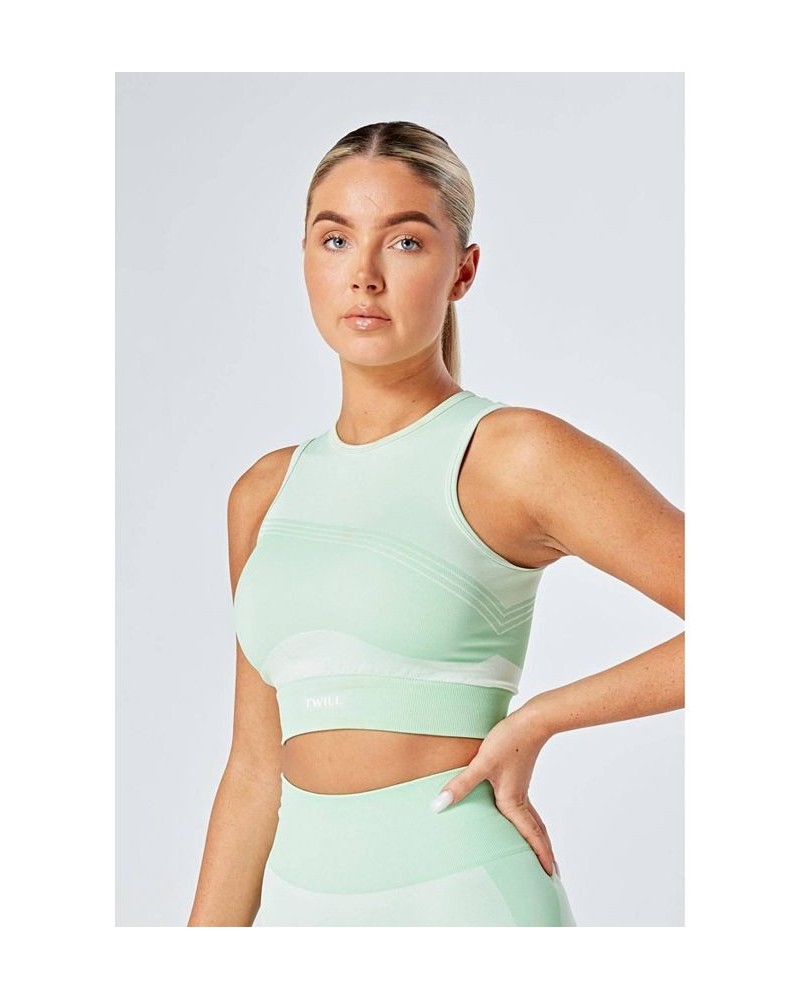 Recycled Colour Block Racer Top - Green Green $27.60 Tops