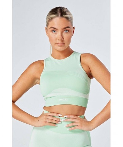 Recycled Colour Block Racer Top - Green Green $27.60 Tops