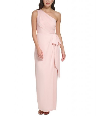 Women's One-Shoulder Side-Bow Gown Blush $76.16 Dresses