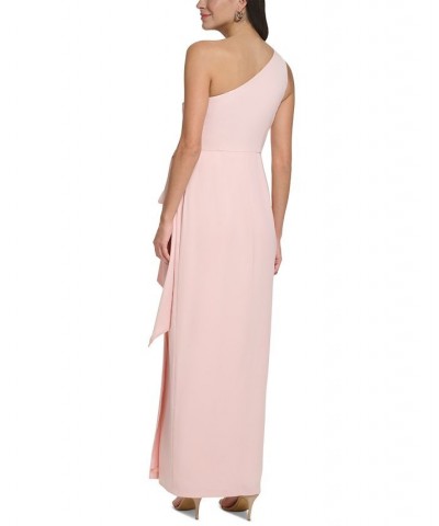 Women's One-Shoulder Side-Bow Gown Blush $76.16 Dresses