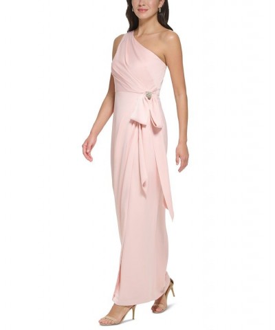 Women's One-Shoulder Side-Bow Gown Blush $76.16 Dresses