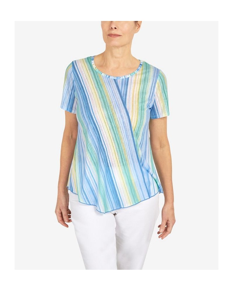 Women's Set Sail Spliced Stripe Nautical Top Multi $34.83 Tops