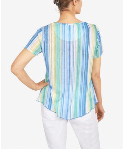 Women's Set Sail Spliced Stripe Nautical Top Multi $34.83 Tops