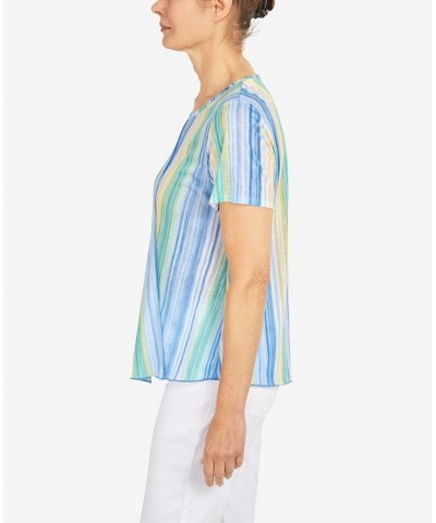 Women's Set Sail Spliced Stripe Nautical Top Multi $34.83 Tops