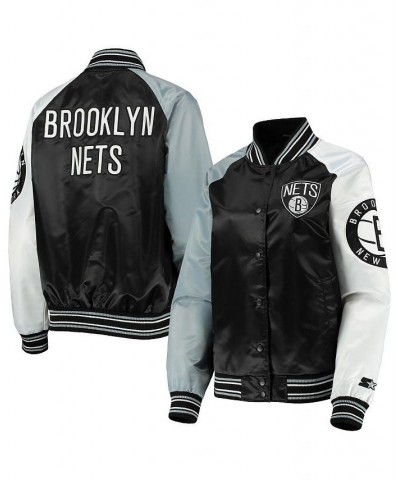 Women's Black Gray Brooklyn Nets The Prospect Raglan Full-Snap Jacket Black, Gray $48.60 Jackets