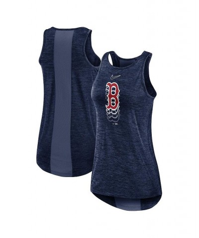 Women's Navy Boston Red Sox Logo Fade High Neck Performance Tank Top Navy $20.00 Tops