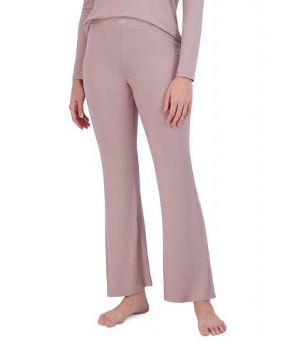 Women's Ribbed Flare-Leg Sleep Pants Multi $14.08 Sleepwear