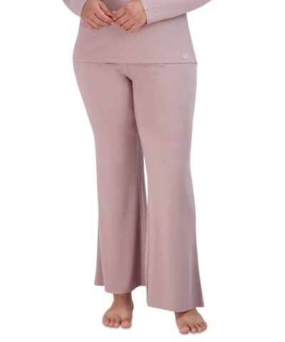 Women's Ribbed Flare-Leg Sleep Pants Multi $14.08 Sleepwear