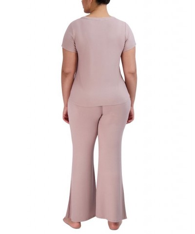 Women's Ribbed Flare-Leg Sleep Pants Multi $14.08 Sleepwear