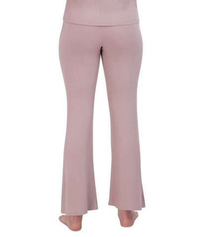 Women's Ribbed Flare-Leg Sleep Pants Multi $14.08 Sleepwear