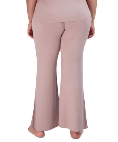 Women's Ribbed Flare-Leg Sleep Pants Multi $14.08 Sleepwear