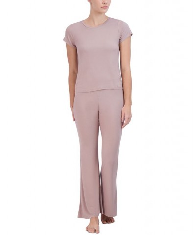 Women's Ribbed Flare-Leg Sleep Pants Multi $14.08 Sleepwear