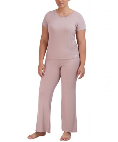 Women's Ribbed Flare-Leg Sleep Pants Multi $14.08 Sleepwear