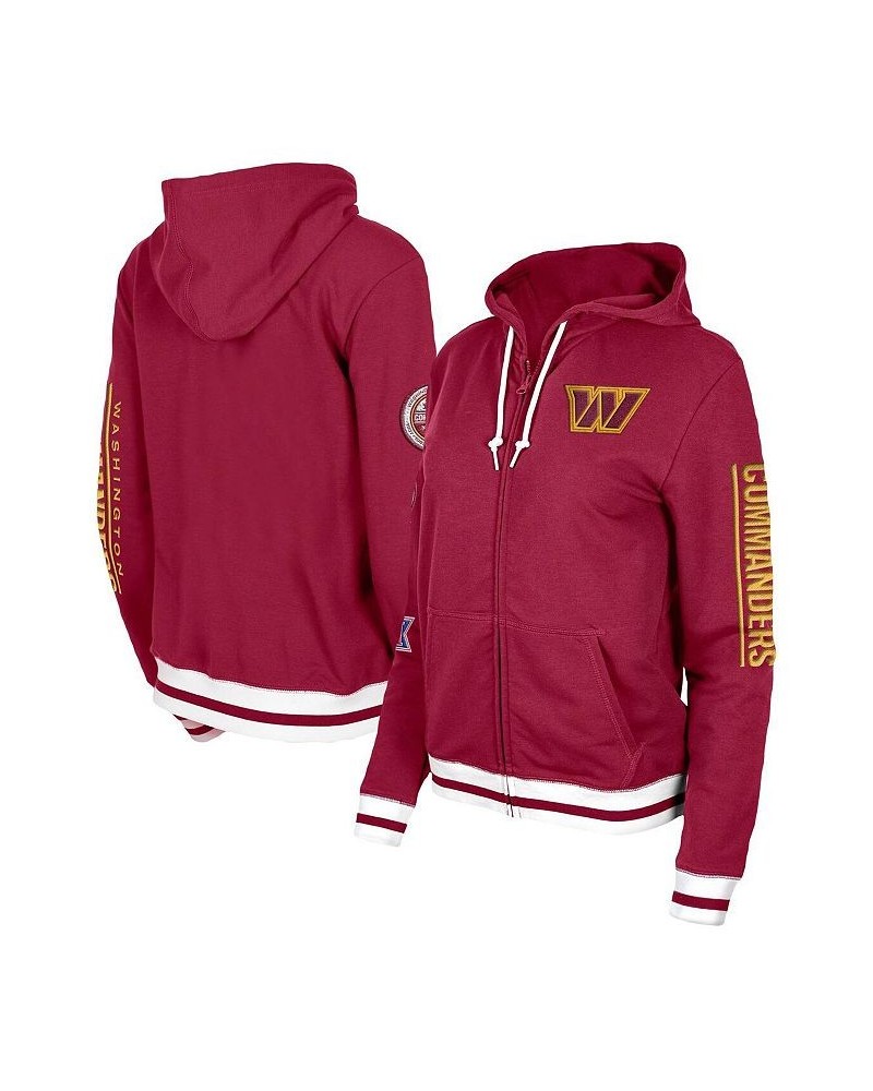 Women's Burgundy Washington Commanders Elite Pack Full-Zip Hoodie Burgundy $45.10 Sweatshirts