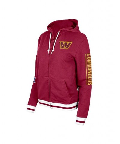 Women's Burgundy Washington Commanders Elite Pack Full-Zip Hoodie Burgundy $45.10 Sweatshirts