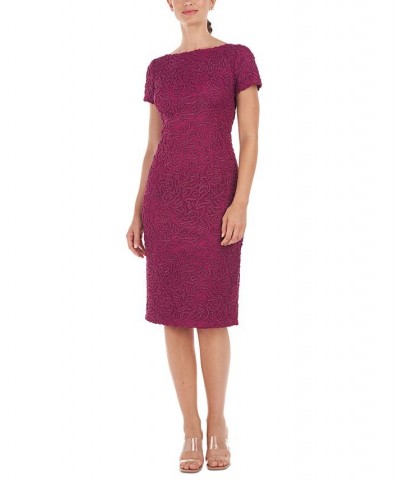 Women's Melanie Cap-Sleeve Embellished Dress Boysenberry $71.40 Dresses