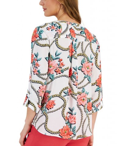 Women's Gardenia-Print Utility Top White $17.88 Tops