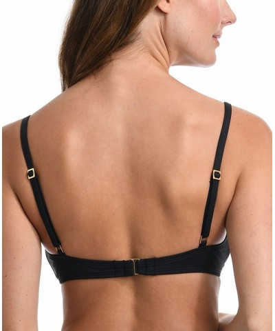 Crossover Bikini Top Black $44.00 Swimsuits