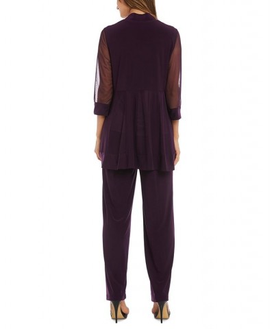 Embellished Layered-Look Pantsuit Purple $64.50 Outfits