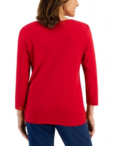 Women's Holiday Beach Top New Red Amore Shells $11.88 Tops