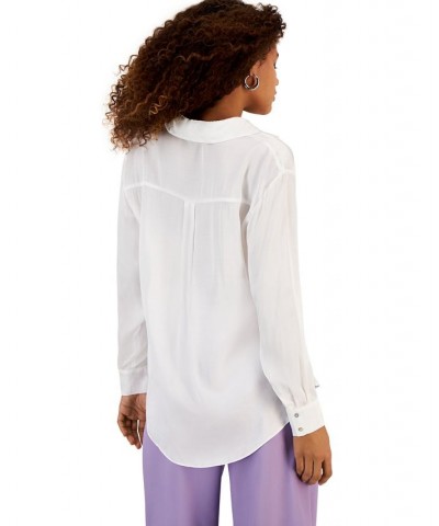 Women's Elena Button-Down Shirt White $41.60 Tops