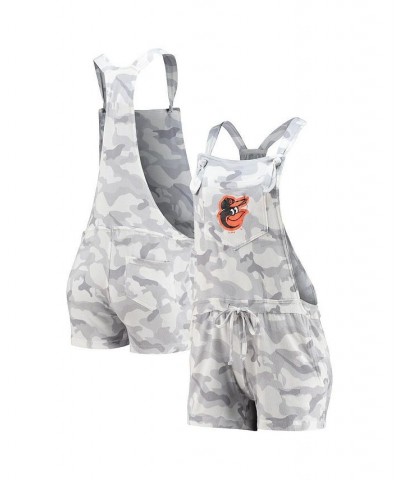 Women's Gray Baltimore Orioles Camo Overall Romper Gray $31.89 Shorts