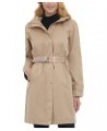 Women's Belted Hooded Trench Coat Tan/Beige $61.60 Coats