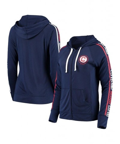 Women's Navy Cleveland Indians Preseason Full-Zip Hoodie Navy $30.80 Sweatshirts