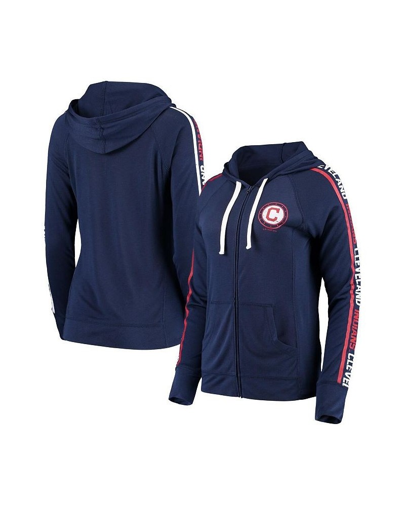 Women's Navy Cleveland Indians Preseason Full-Zip Hoodie Navy $30.80 Sweatshirts