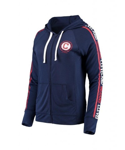 Women's Navy Cleveland Indians Preseason Full-Zip Hoodie Navy $30.80 Sweatshirts