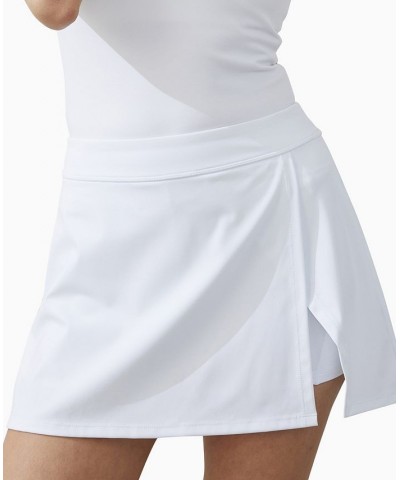 Women's Smoothing Side Split Tennis Mini Skirt White $24.29 Skirts