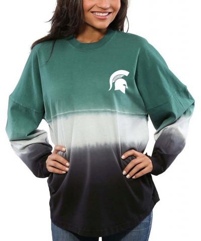 Women's Green Michigan State Spartans Ombre Long Sleeve Dip-Dyed T-shirt Green $44.65 Tops