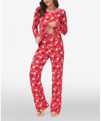 Women's Long Sleeve Sweat Top with Lounge Pant Set of 2 Present $25.09 Sleepwear