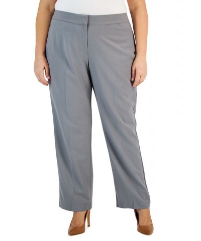 Plus & Petite Plus Size Curvy-Fit Straight-Leg Pants Gray $18.93 Pants