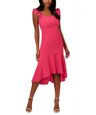 Women's Ruffled High-Low Dress Pink Lotus $75.24 Dresses